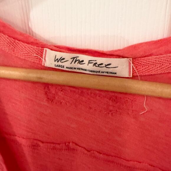 We The Free Free People Women’s Tops Bundle 5 Slub Tees M/L Distressed Boho Raw - Picture 11 of 16
